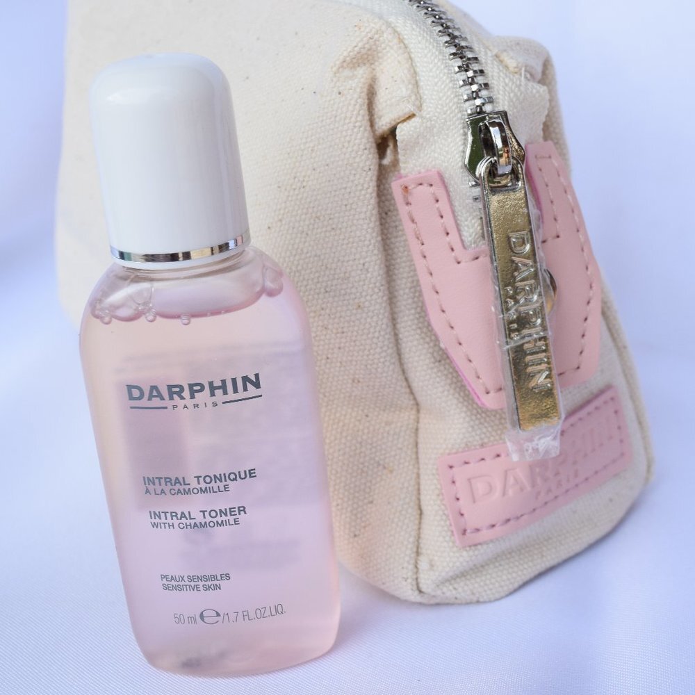 DARPHIN Skincare Gift Set-Blush Pouch,Face Toner,Essential Oil,Eye Cream-4pc-NEW - Picture 4 of 16